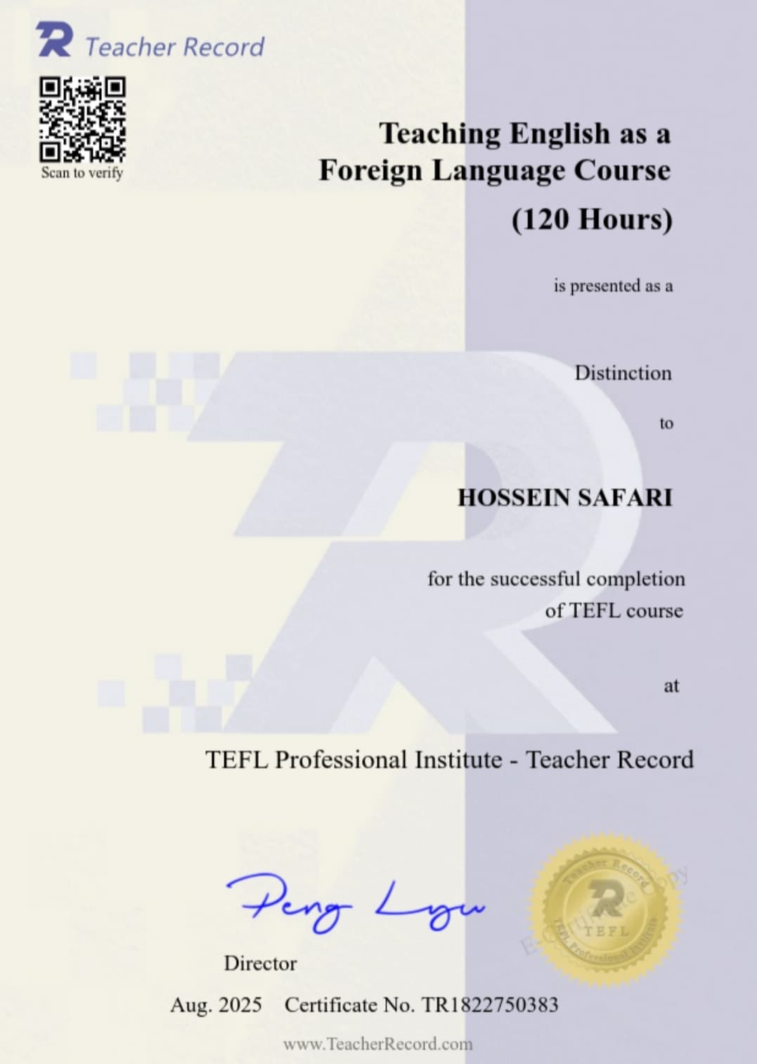 TEFL- 120hours